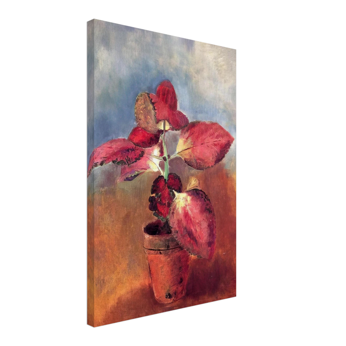 Odilon Redon - BEGONIA IN A POT Canvas - 40x60 cm / 16x24 inches-canvas