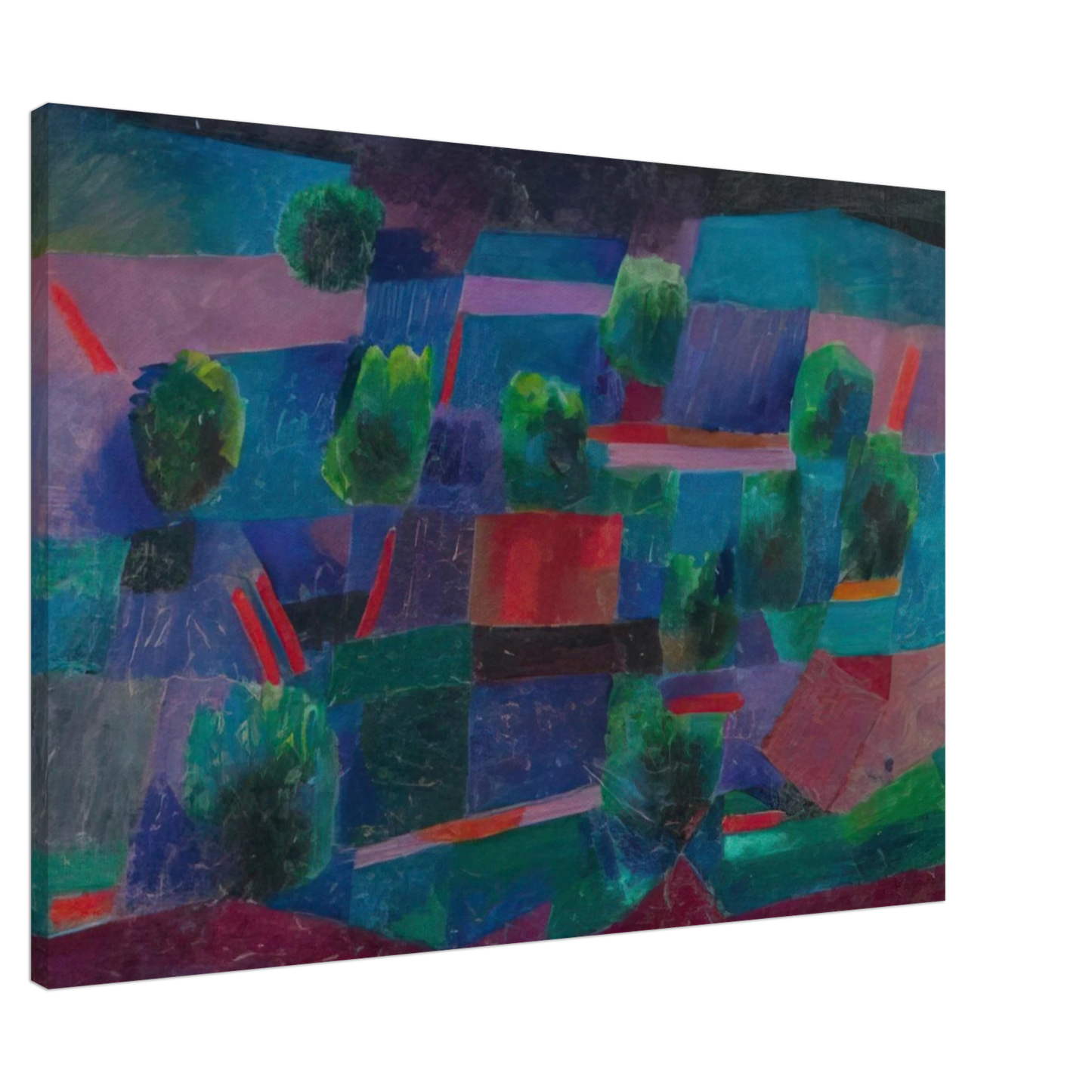 Johannes Itten - Moonlit Landscape - 1958 Canvas - 20x30 cm / 8x12 inches-canvas