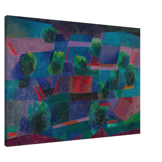 Johannes Itten - Moonlit Landscape - 1958 Canvas - 20x30 cm / 8x12 inches-canvas