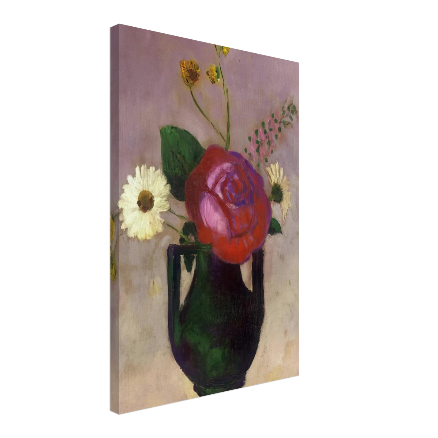 Odilon Redon - ROSE AND DAISY Canvas - 70x100 cm / 28x40 inches-canvas