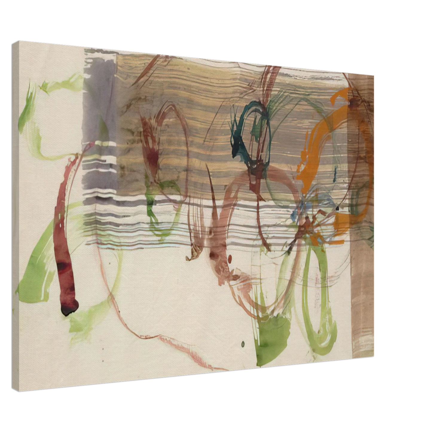 John Cage - New River Watercolor, Series I, No. 3 - 1988 Canvas - 20x30 cm / 8x12 inches-canvas