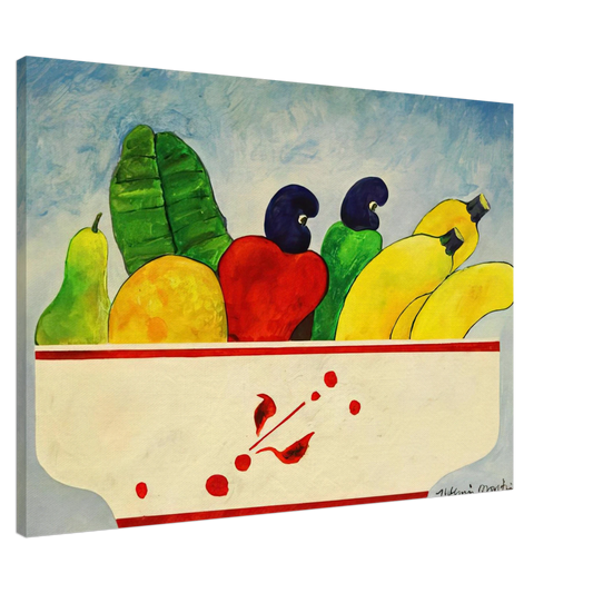 Aldemir Martins - Cesta Com Frutas - 1998 Canvas - 20x30 cm / 8x12 inches-canvas