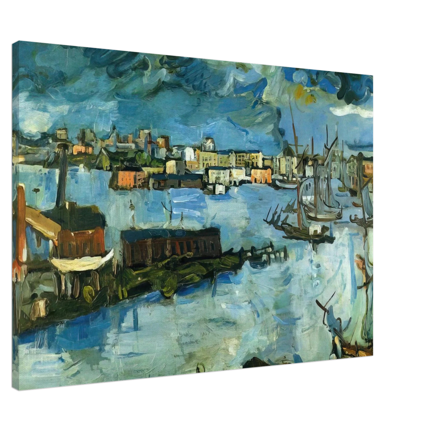 OSKAR KOKOSCHKA - STOCKHOLM HARBOUR Canvas - 20x30 cm / 8x12 inches-canvas
