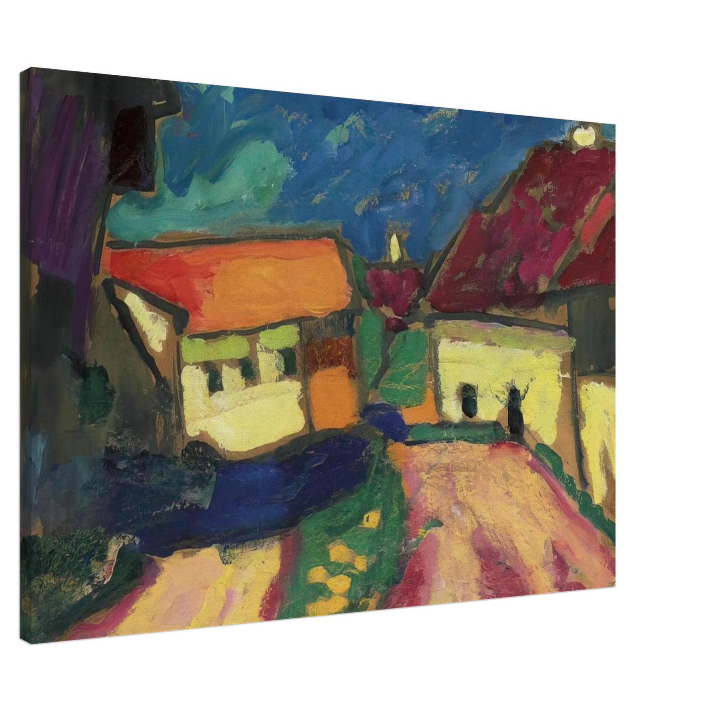 Alexej von Jawlensky - LANDSCHAFTSTUDIE DORFSTRASSE 1908 Canvas - 20x30 cm / 8x12 inches-canvas