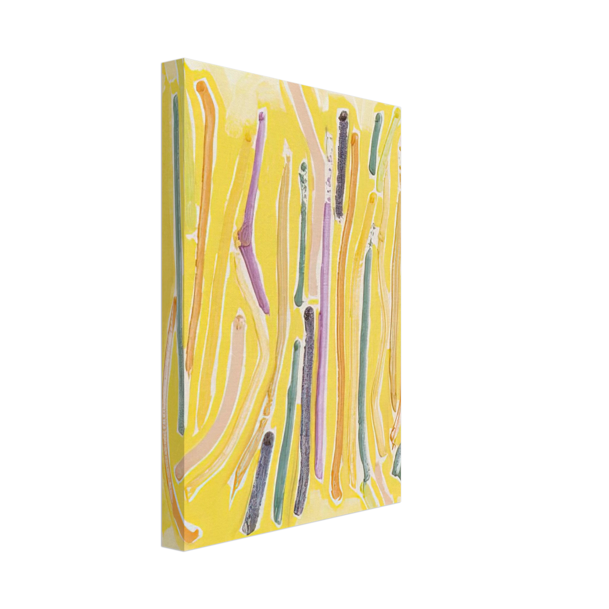 Ronnie Landfield - Yellow Line Painting - 1973 Canvas - 70x100 cm / 28x40 inches-canvas
