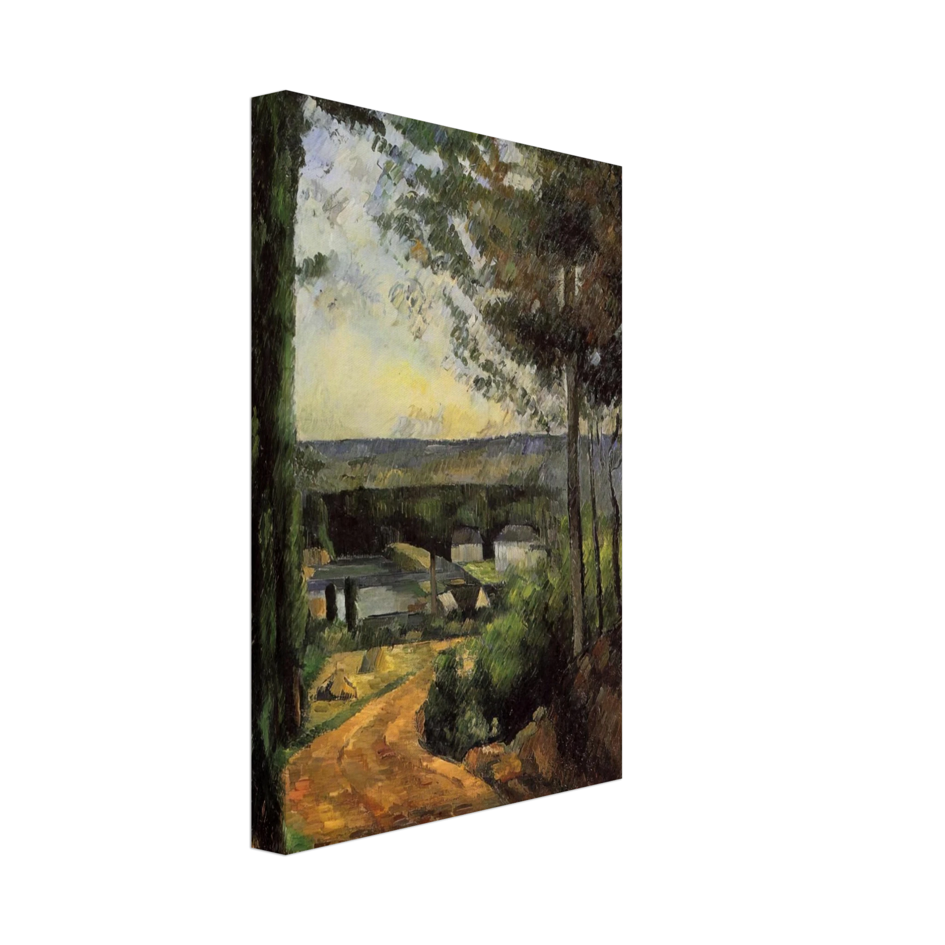 Paul Cezanne - Road, Trees and Lake Canvas - 70x100 cm / 28x40 inches-canvas