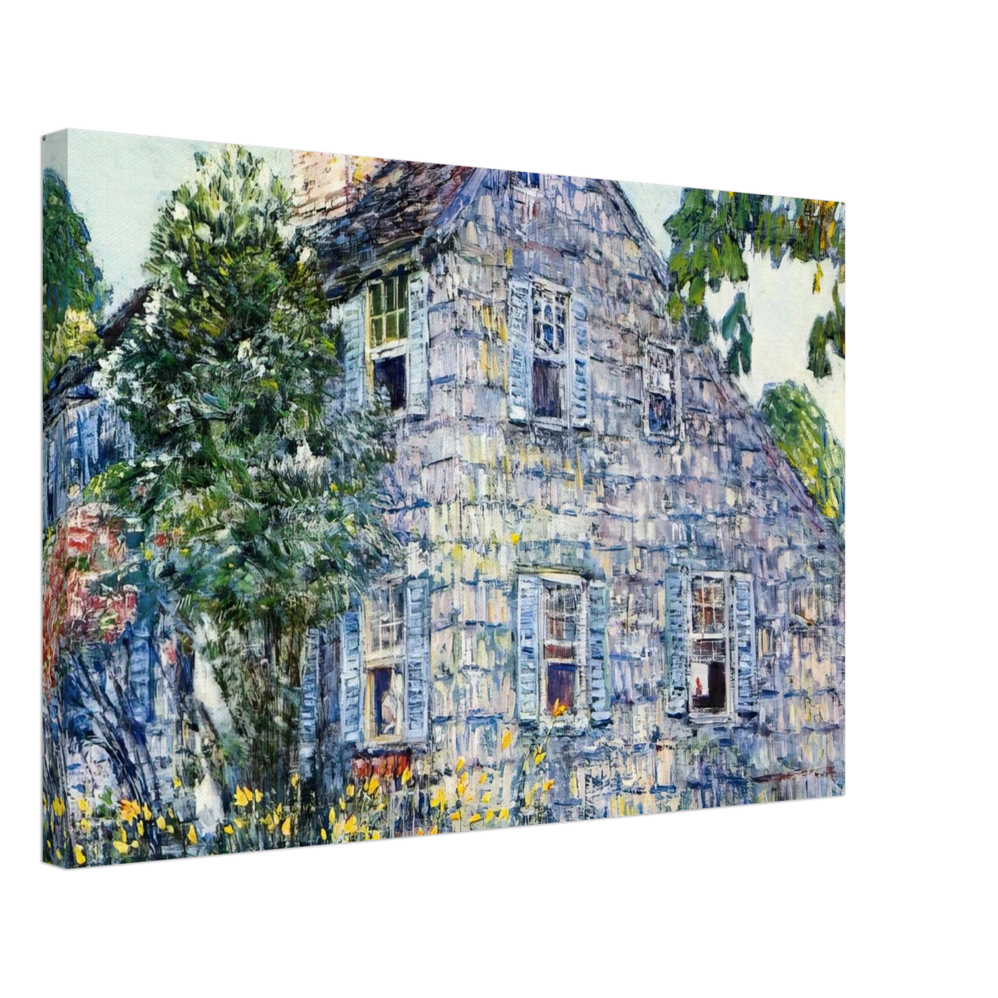 Childe Hassam - Old House, East Hampton Canvas - 70x100 cm / 28x40 inches-canvas