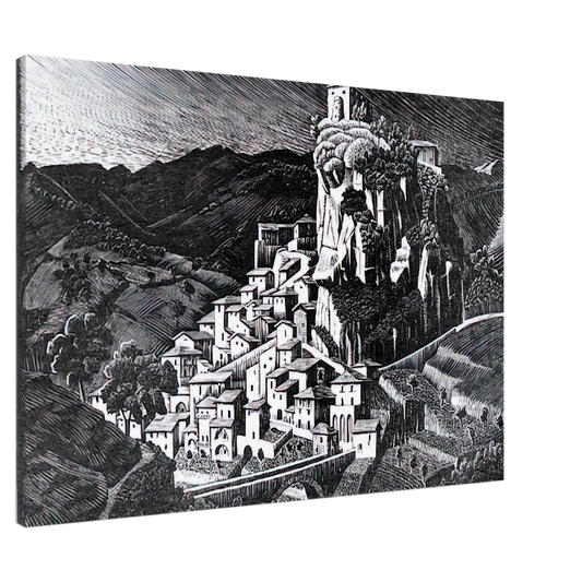 MC Escher - PALIZZI CALABRIA OCTOBER 1930 1930 Canvas - 20x30 cm / 8x12 inches-canvas
