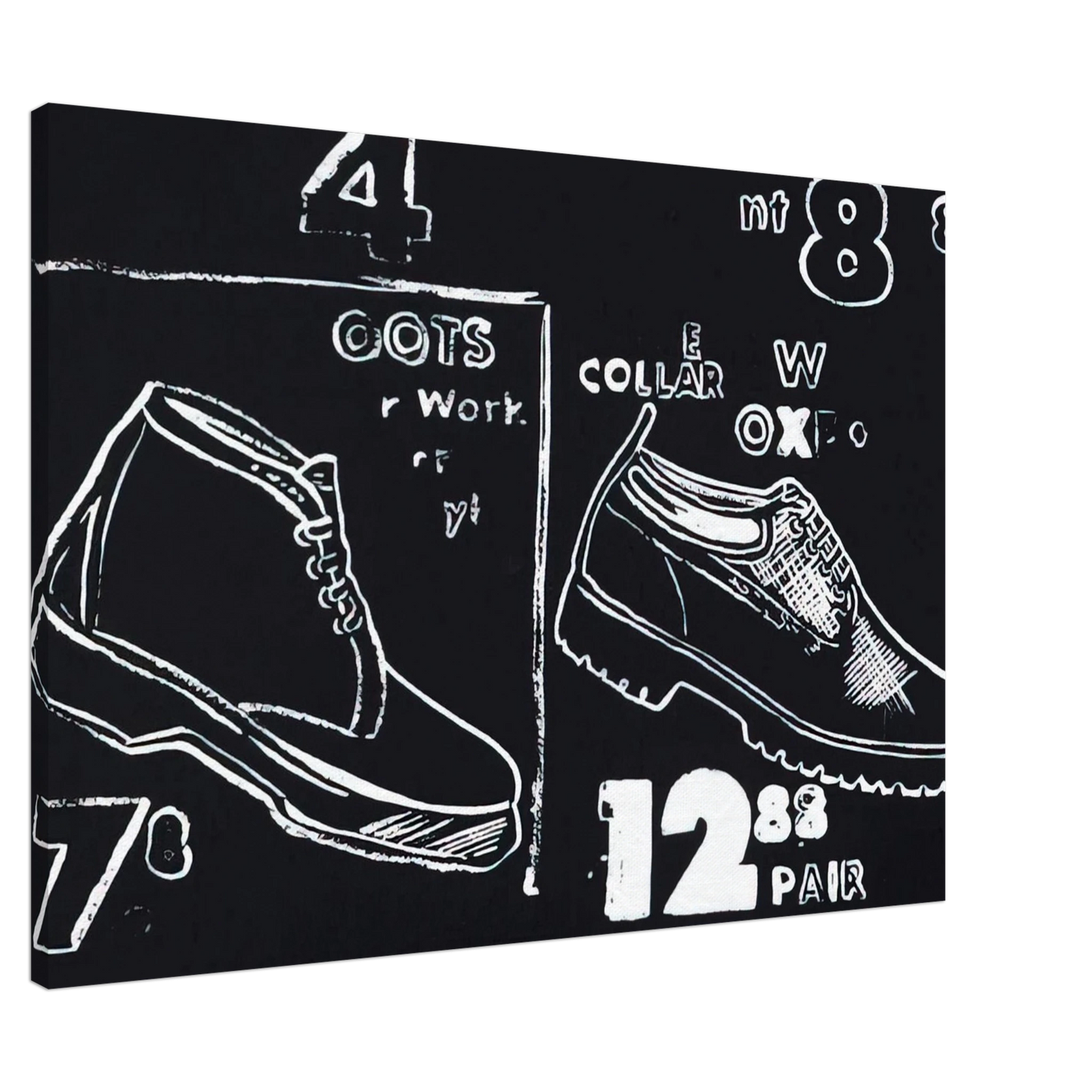Andy Warhol - Work Boots Canvas - 20x30 cm / 8x12 inches-canvas