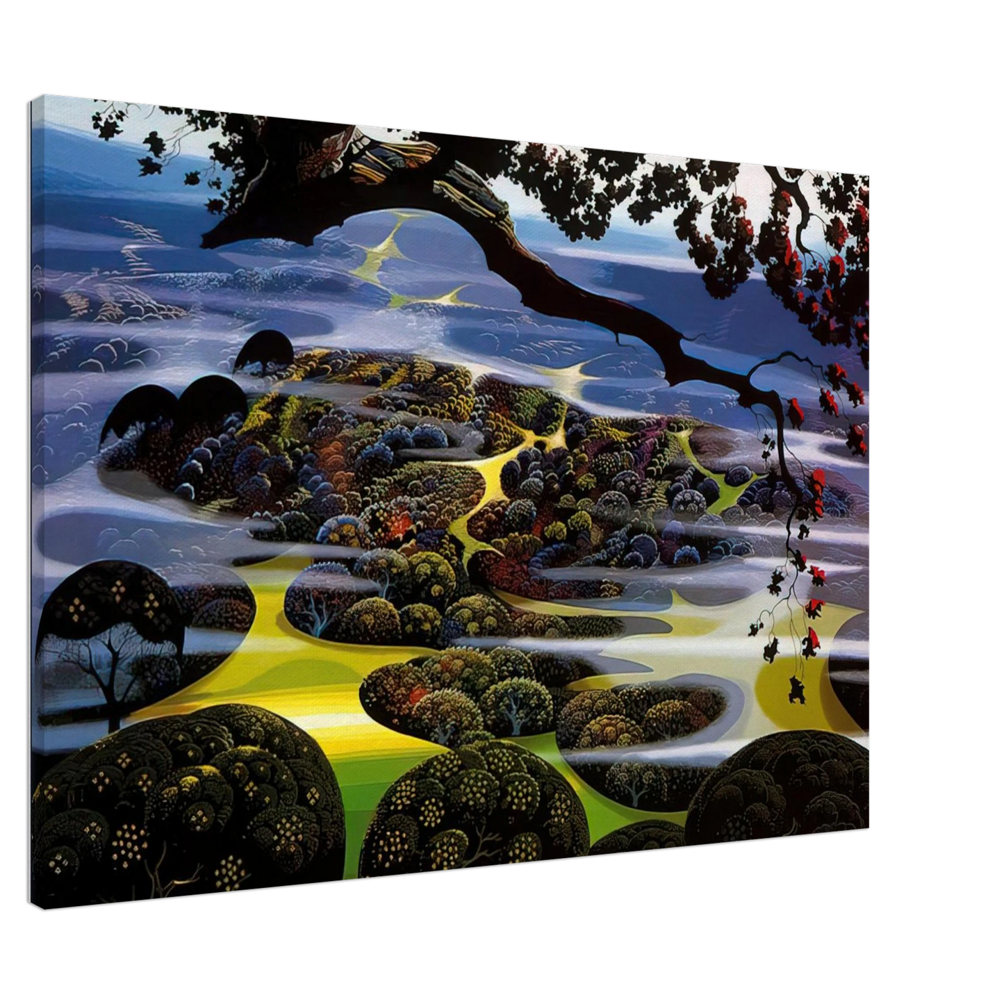 Eyvind Earle - Mystic Mountain Canvas - 20x30 cm / 8x12 inches-canvas