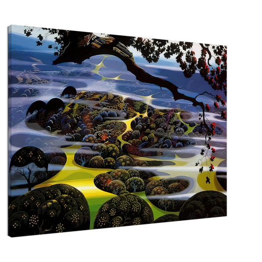 Eyvind Earle - Mystic Mountain Canvas - 20x30 cm / 8x12 inches-canvas