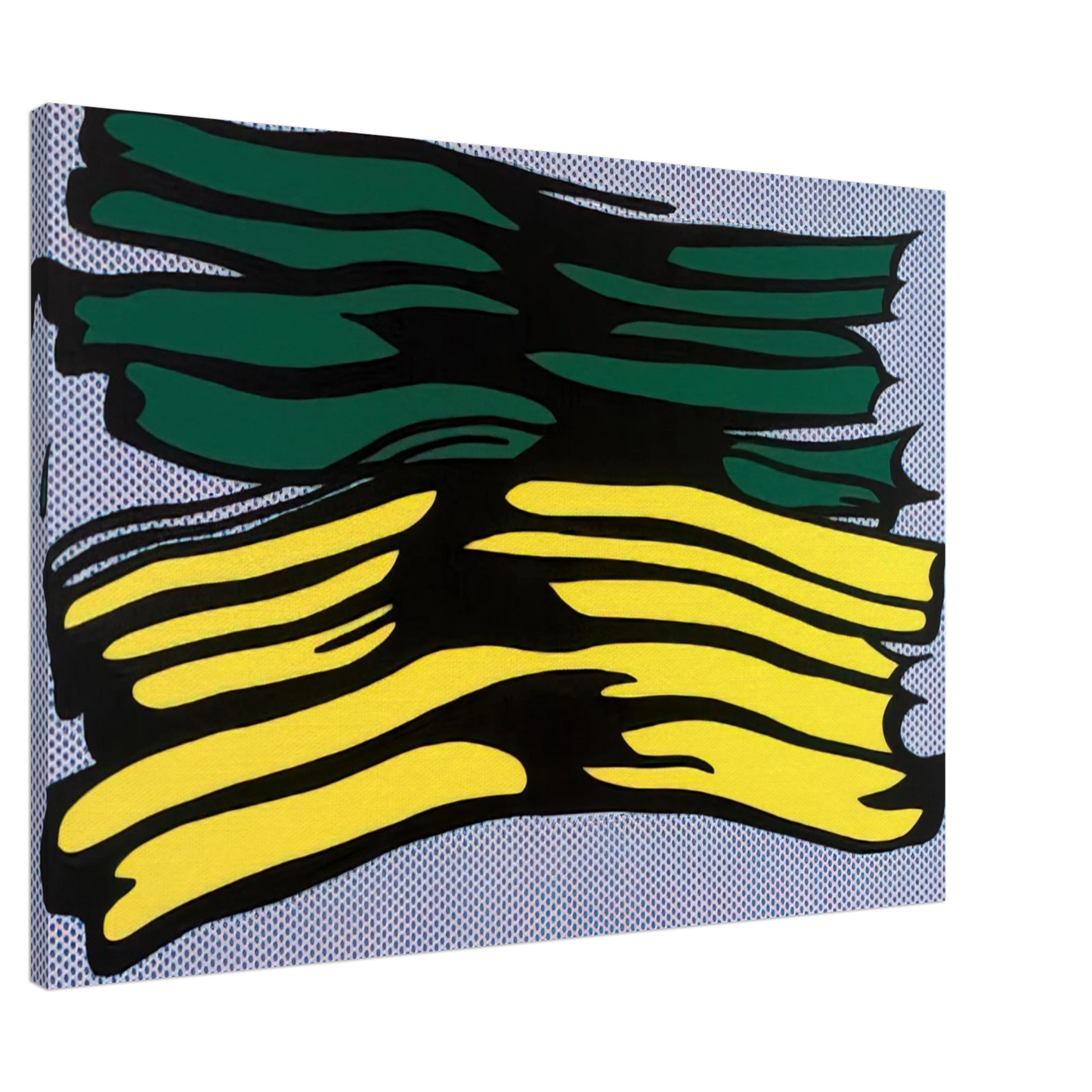 Roy Lichtenstein - YELLOW AND GREEN BRUSHSTROKES 1966 0 Canvas - 20x30 cm / 8x12 inches-canvas