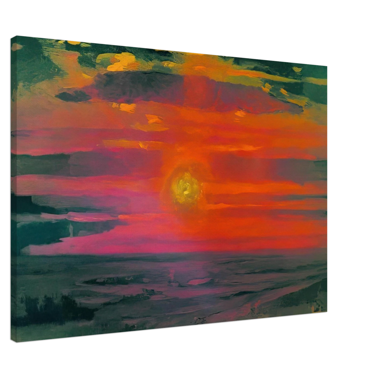 Arkhyp Kuindzhi - Sunset in the winter. A coast of the sea Canvas - 20x30 cm / 8x12 inches-canvas