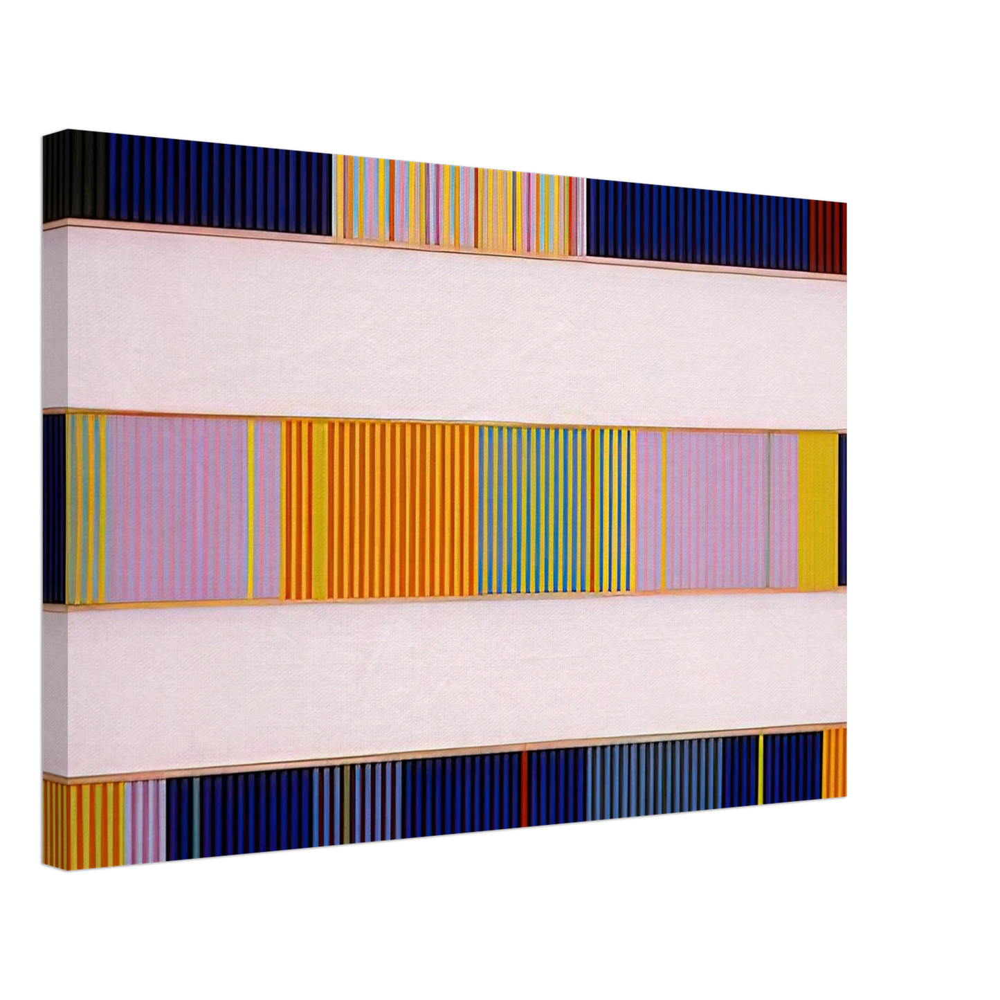 Gene Davis - Triple Jump - 1962 Canvas - 40x60 cm / 16x24 inches-canvas