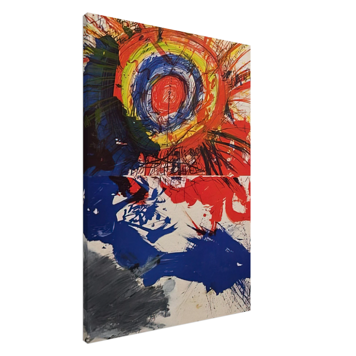 Walasse Ting - Composition - 1957 Canvas - 20x30 cm / 8x12 inches-canvas