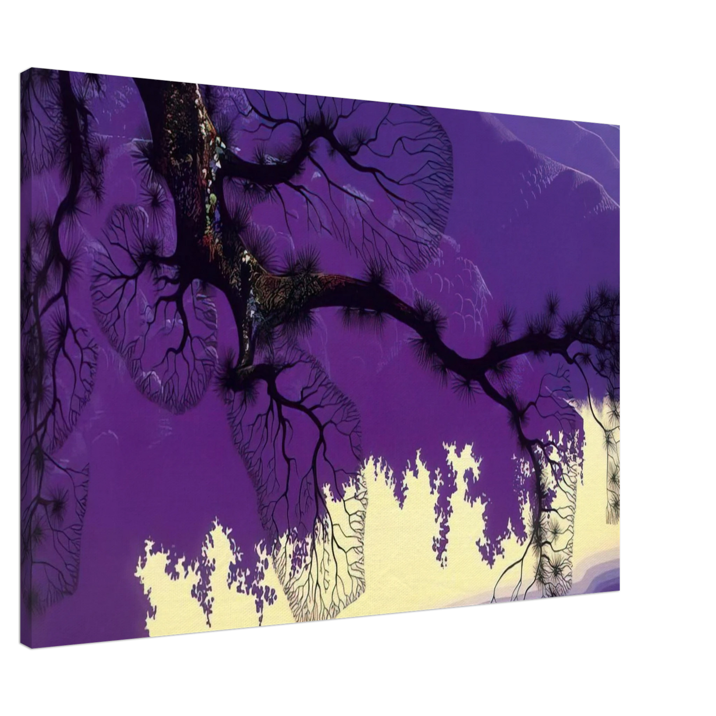 Eyvind Earle - Purple Coastline Canvas - 20x30 cm / 8x12 inches-canvas