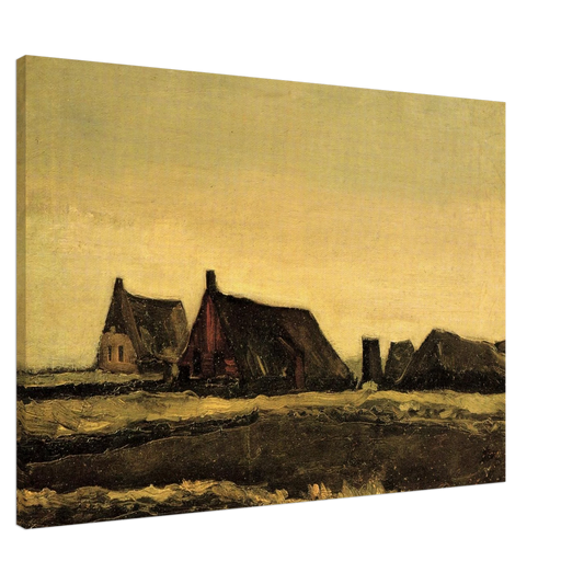 Vincent van Gogh - Cottages Canvas - 20x30 cm / 8x12 inches-canvas