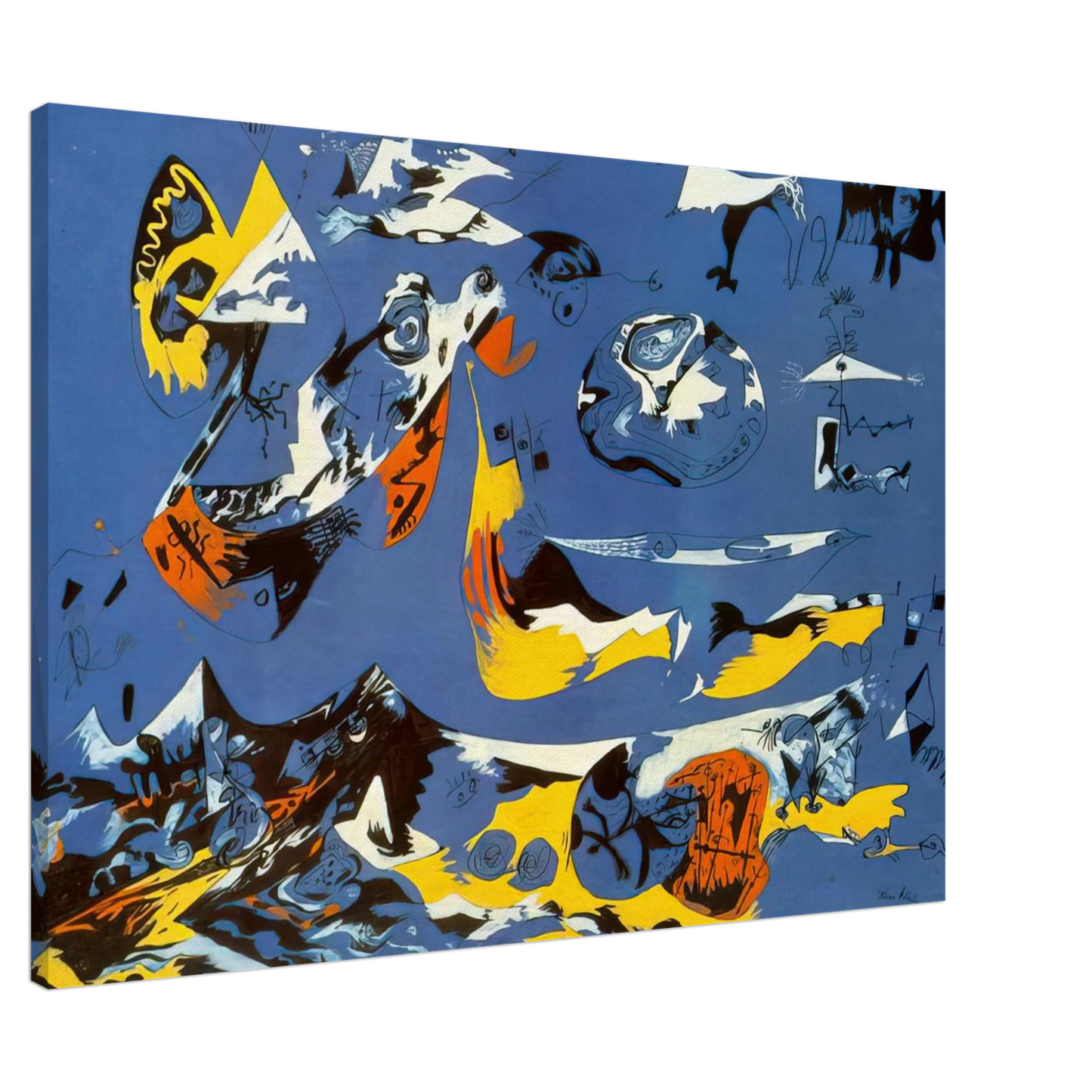 Jackson Pollock - BLUE MOBY DICK Canvas - 20x30 cm / 8x12 inches-canvas