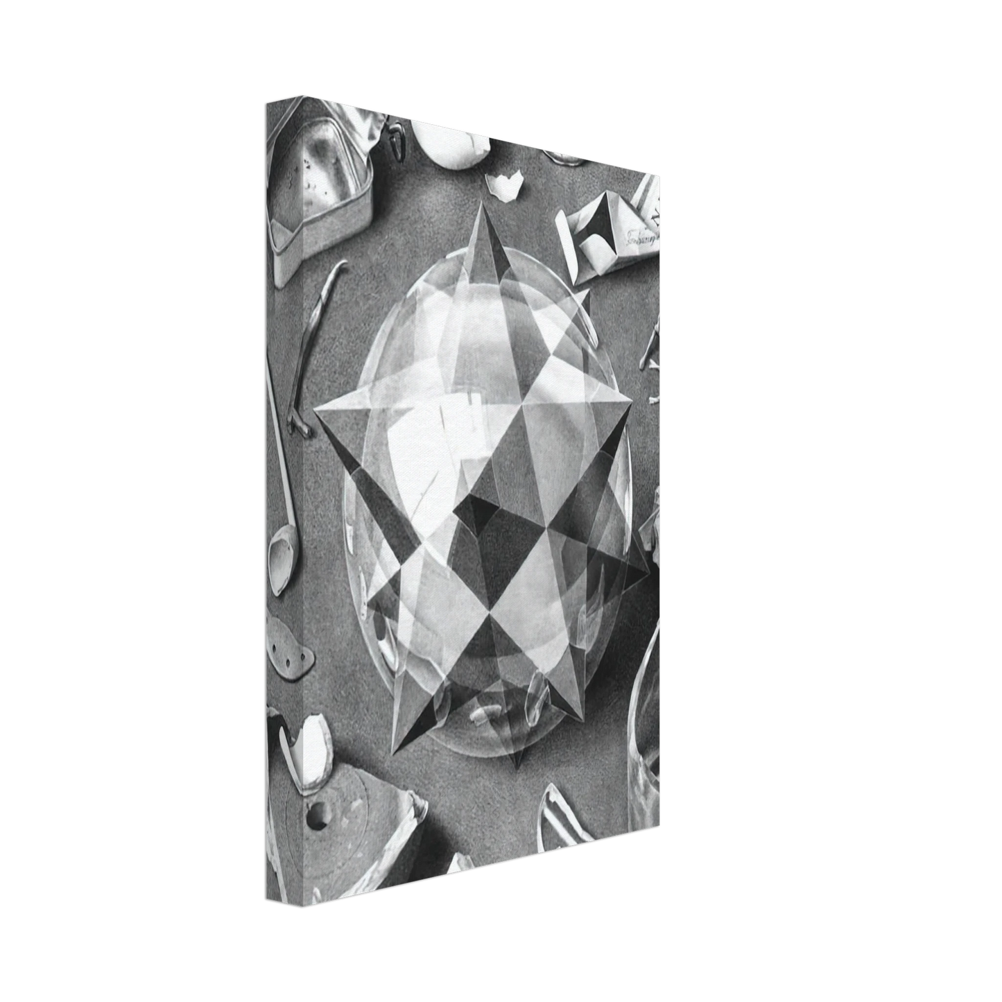 MC Escher - CONTRAST ORDER AND CHAOS Canvas - 40x60 cm / 16x24 inches-canvas