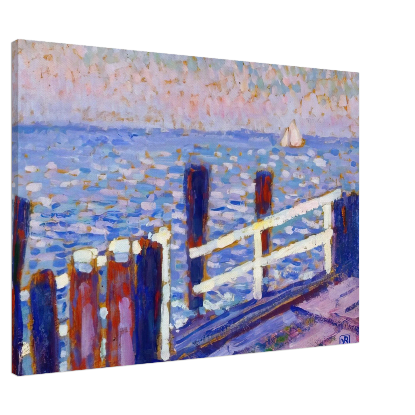 Theo van Rysselberghe - THE JETTY 1906 Canvas - 20x30 cm / 8x12 inches-canvas