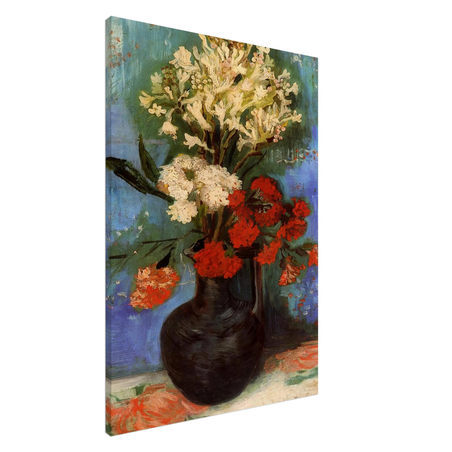 Vincent van Gogh - Vase with Carnations and Other Flowers Canvas - 20x30 cm / 8x12 inches-canvas