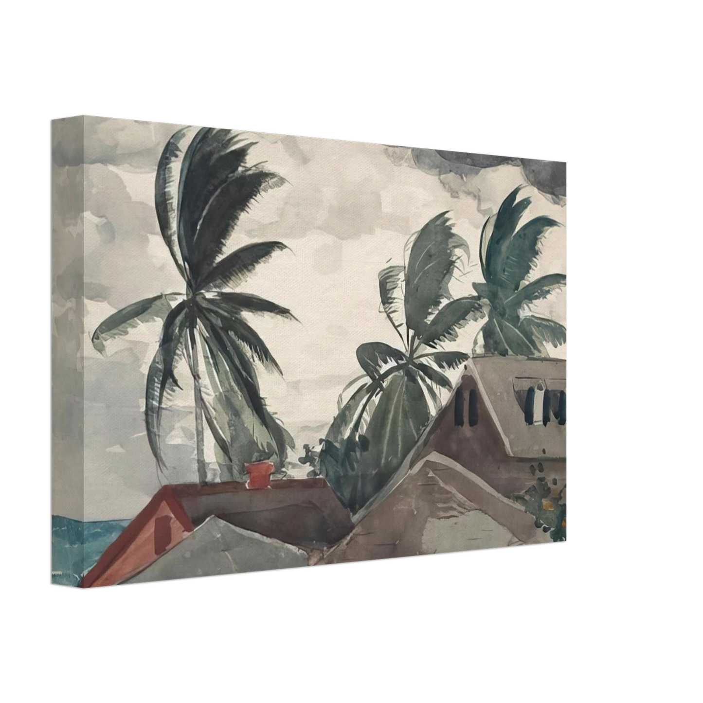 Winslow Homer - HURRICANE BAHAMAS 1898 Canvas - 40x60 cm / 16x24 inches-canvas