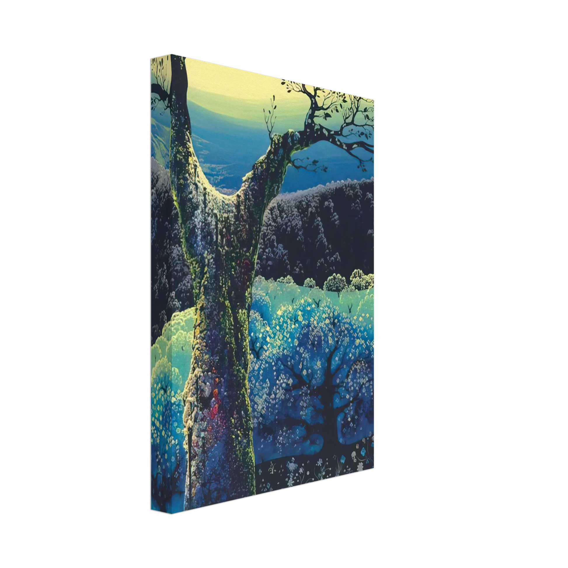 Eyvind Earle - Orchard in Bloom Canvas - 40x60 cm / 16x24 inches-canvas