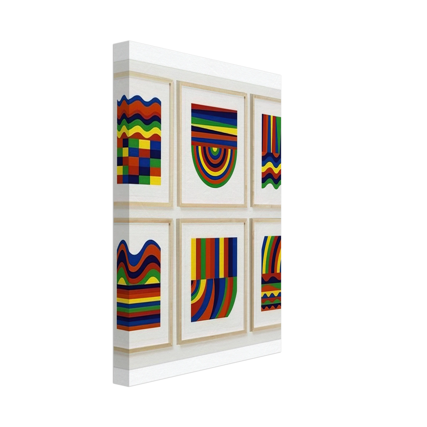 Sol LeWitt - Arcs and Bands in Colors Canvas - 40x60 cm / 16x24 inches-canvas