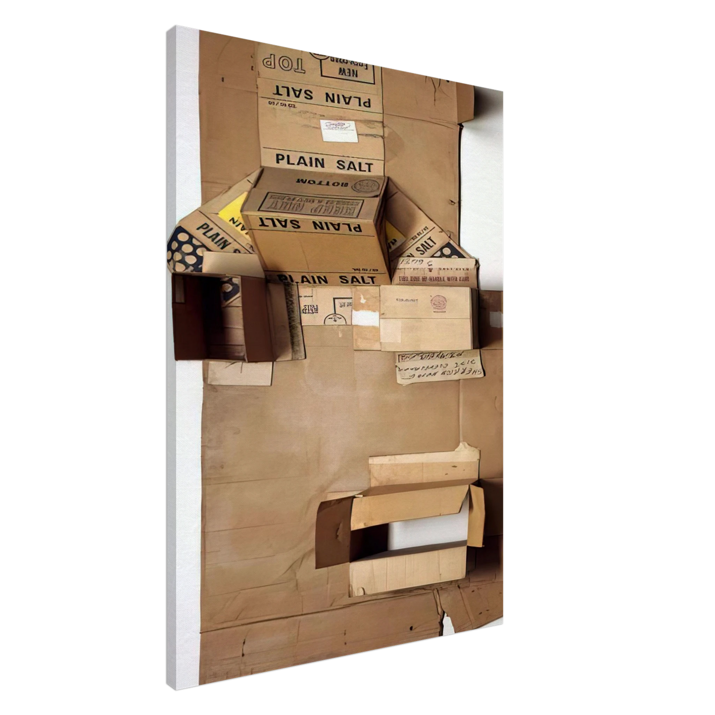 Robert Rauschenberg - PLAIN SALT CARDBOARD 1971 Canvas - 20x30 cm / 8x12 inches-canvas