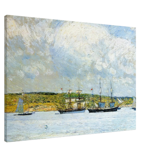 Childe Hassam - A Parade of Boats Canvas - 20x30 cm / 8x12 inches-canvas