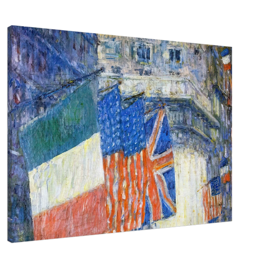 Childe Hassam - Avenue of the Allies aka Flags on the Waldorf Canvas - 20x30 cm / 8x12 inches-canvas