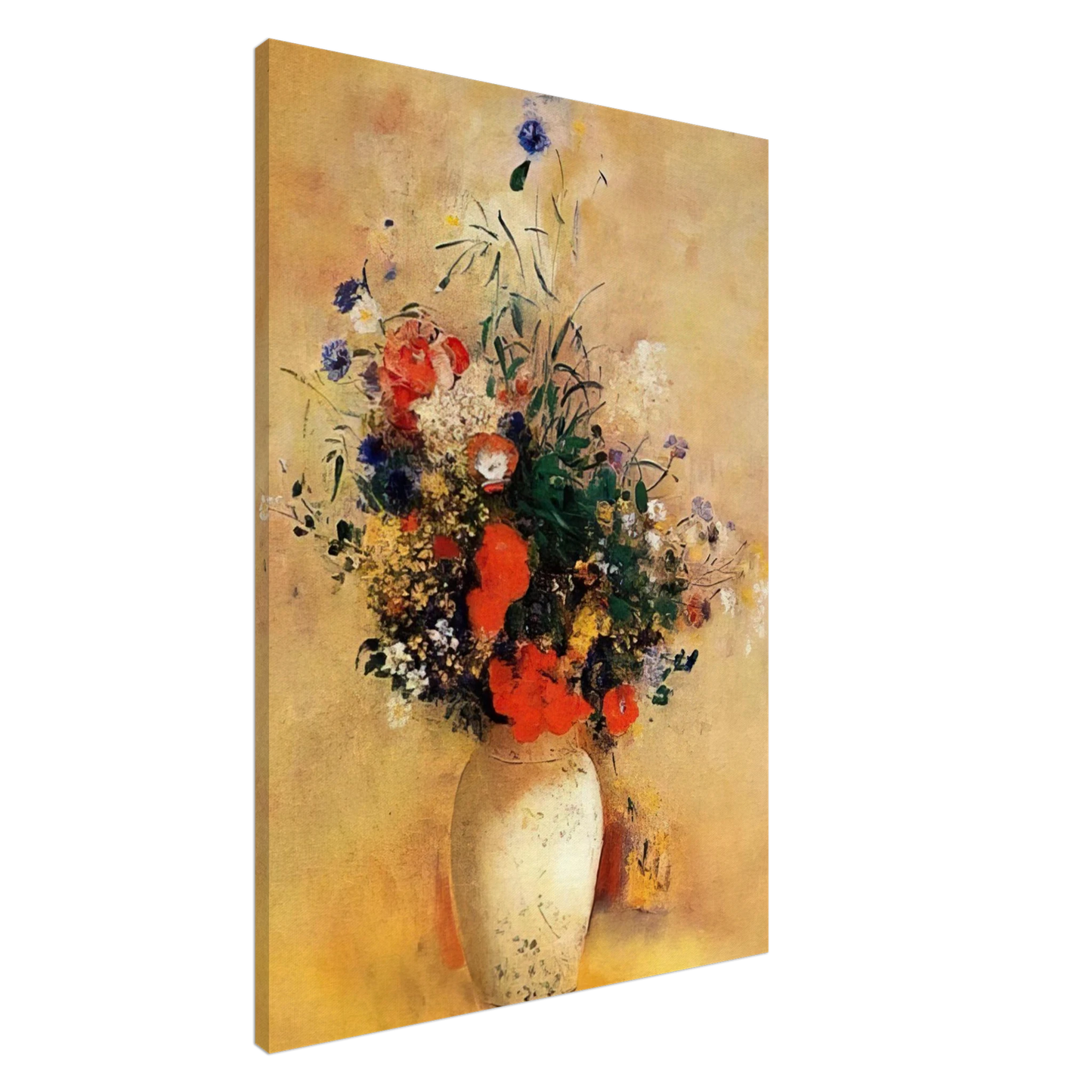 Odilon Redon - FLOWERS IN A BLUE VASE Canvas - 20x30 cm / 8x12 inches-canvas