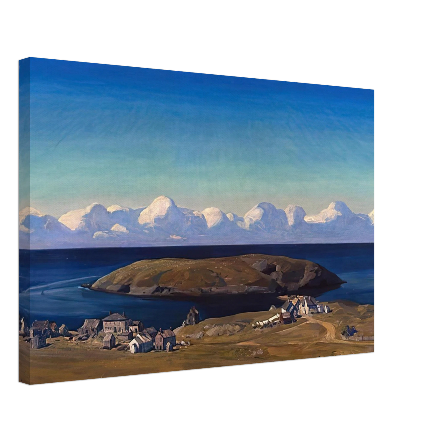 Rockwell Kent - Island Village, Coast of Maine Canvas - 70x100 cm / 28x40 inches-canvas