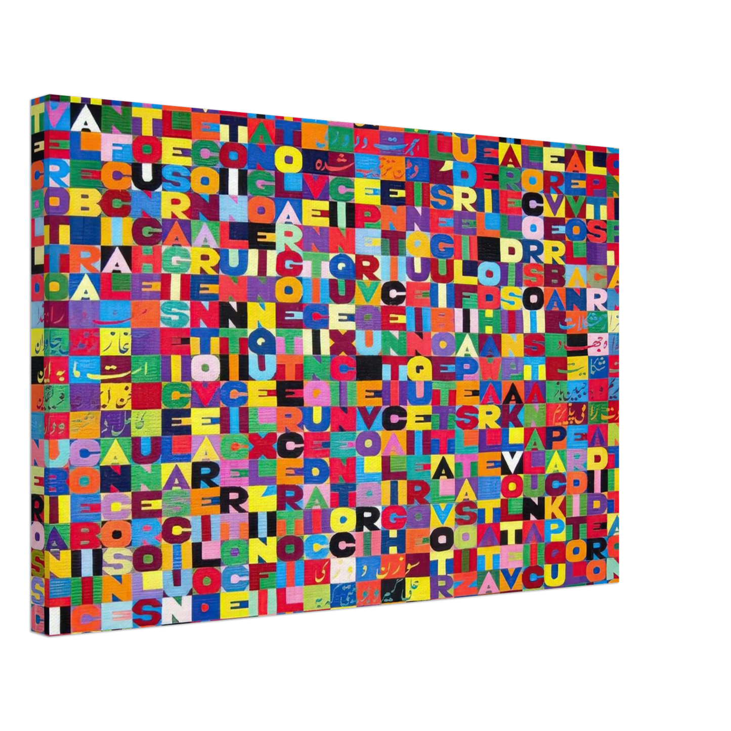 Alighiero Boetti - METTERE I VERBI ALL INFINITO MILLENOVECENTO OTTANTOTTO 1988 Canvas - 70x100 cm / 28x40 inches-canvas