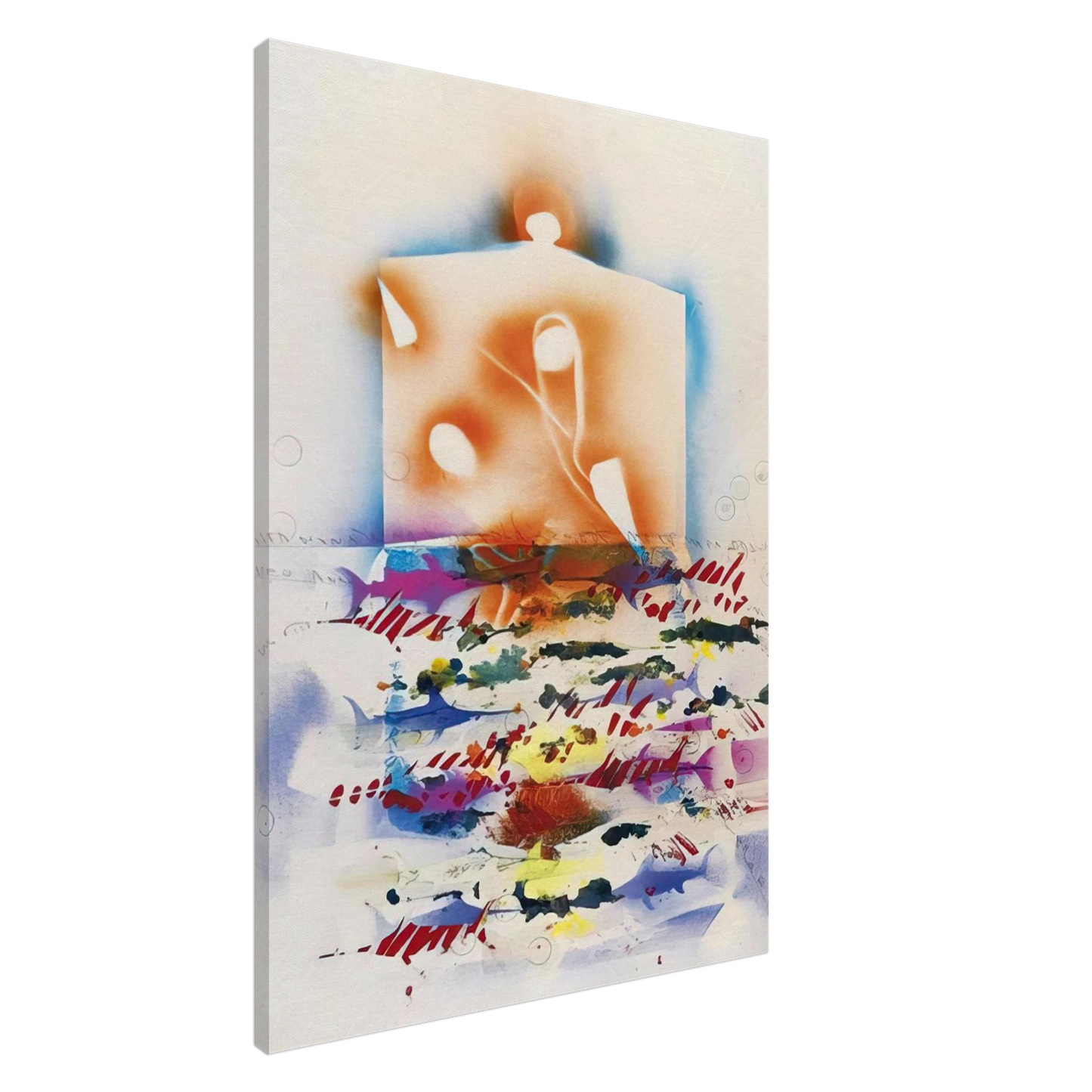 Alighiero Boetti - PESCI SPADA 1988 Canvas - 20x30 cm / 8x12 inches-canvas