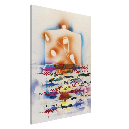 Alighiero Boetti - PESCI SPADA 1988 Canvas - 20x30 cm / 8x12 inches-canvas