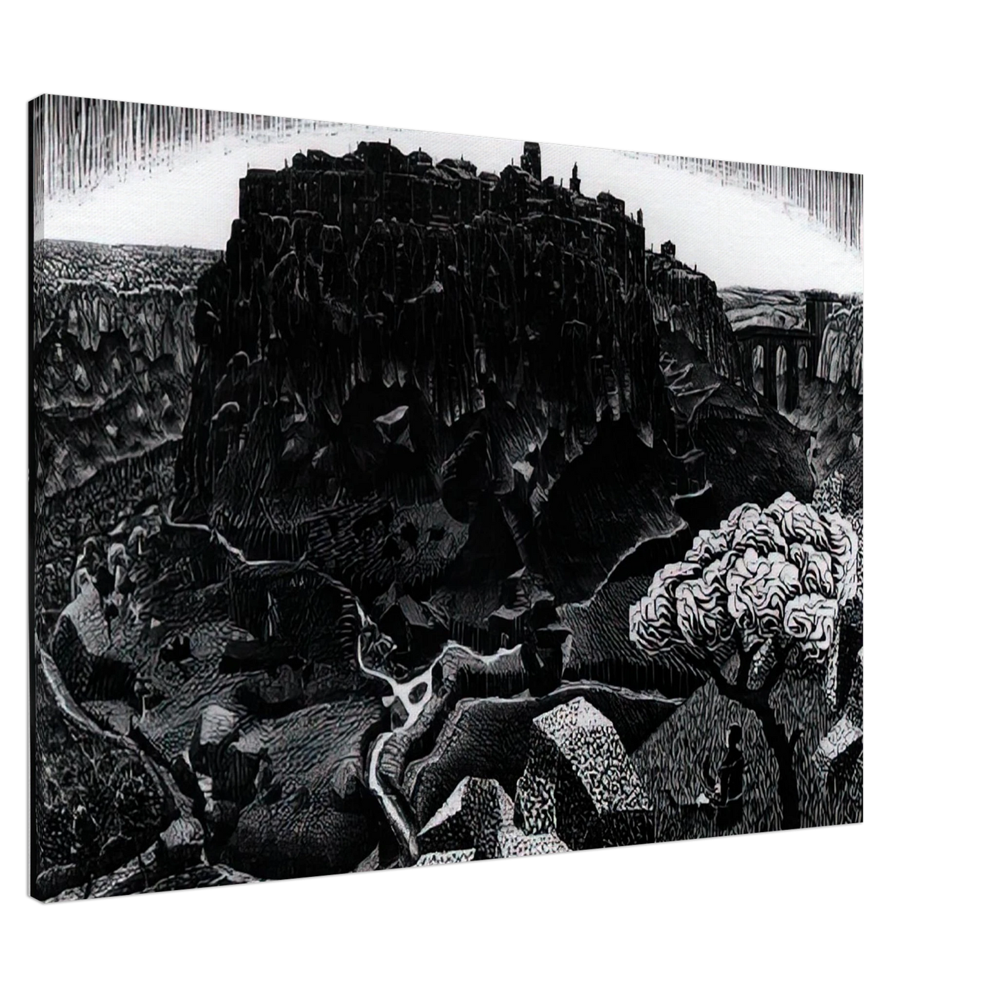 MC Escher - VITORCHIANO NEL CIMINO Canvas - 20x30 cm / 8x12 inches-canvas