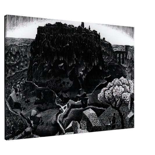 MC Escher - VITORCHIANO NEL CIMINO Canvas - 20x30 cm / 8x12 inches-canvas