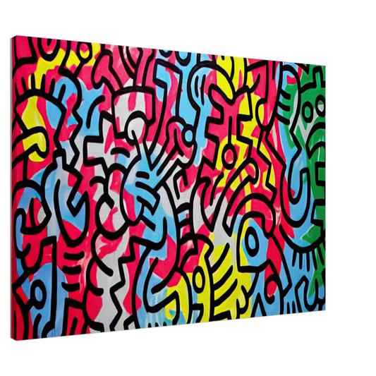 Keith Haring - UNTITLED 1987 Canvas - 20x30 cm / 8x12 inches-canvas