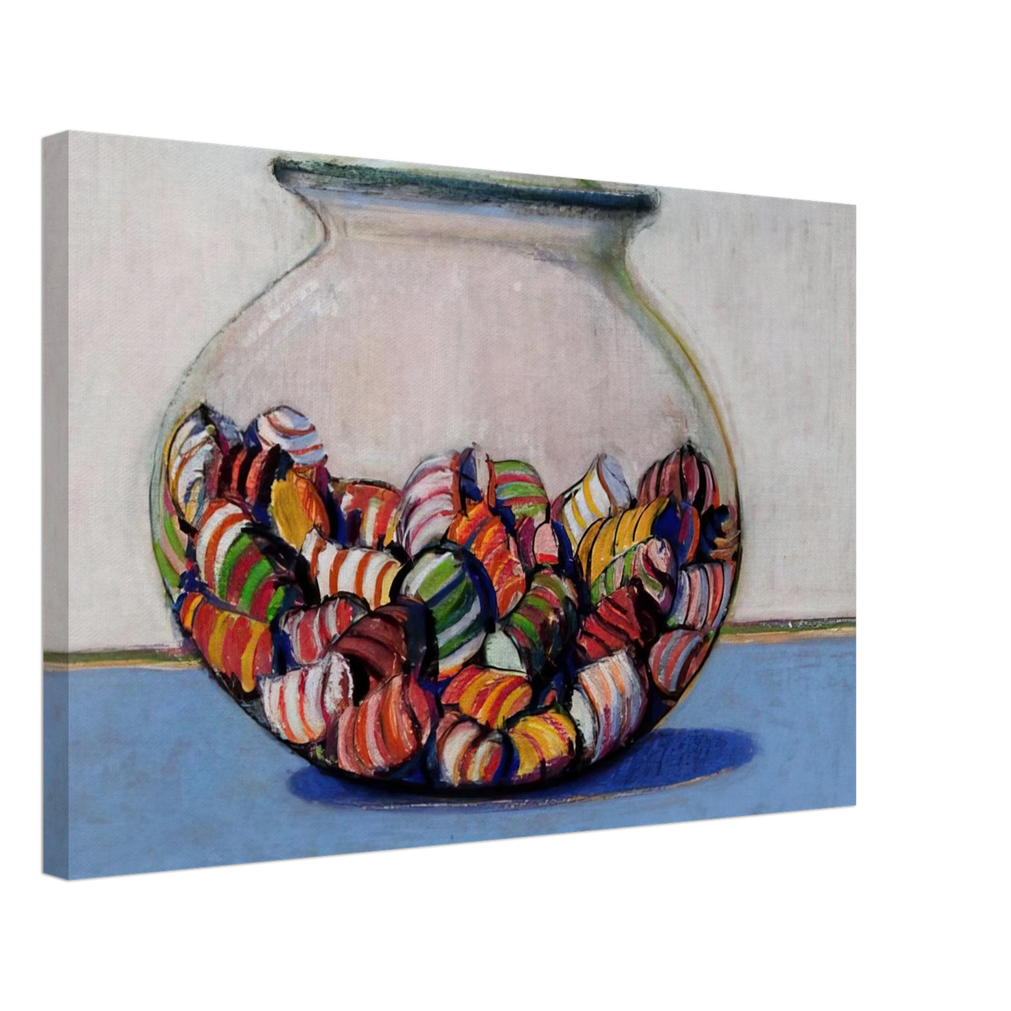Wayne Thiebaud - Glassed Candy - 1969 Canvas - 40x60 cm / 16x24 inches-canvas