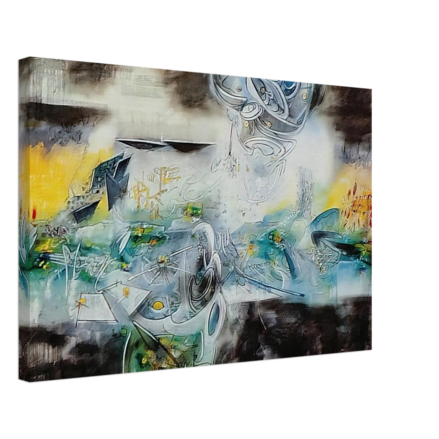 Roberto Matta - ABRIR EL CUBO Y ENCONTRAR LA VIDA Canvas - 40x60 cm / 16x24 inches-canvas