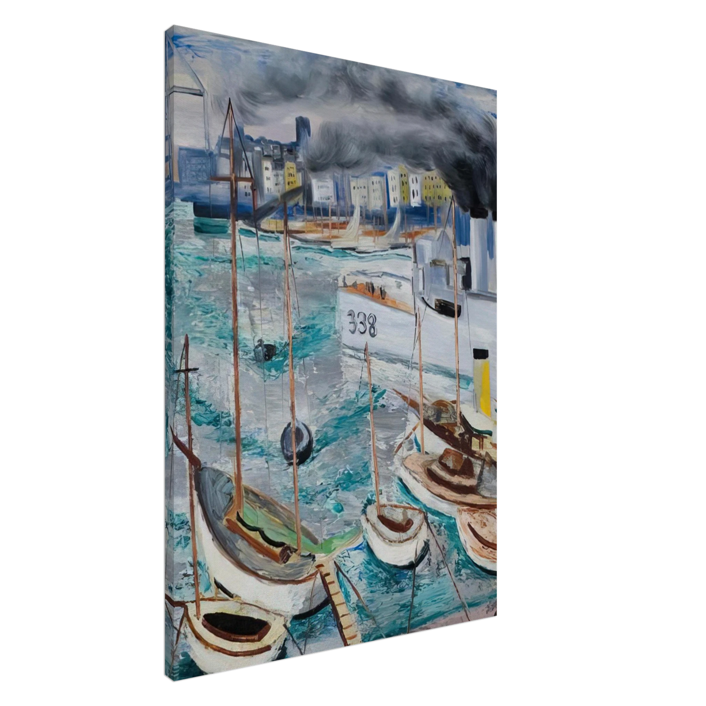 Moise Kisling - MARSEILLE PORT 1 Canvas - 20x30 cm / 8x12 inches-canvas