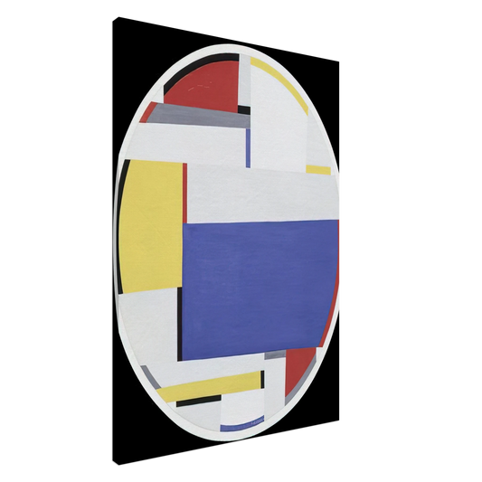 Fritz Glarner - Relational Painting, Tondo #40 - 1956 Canvas - 20x30 cm / 8x12 inches-canvas