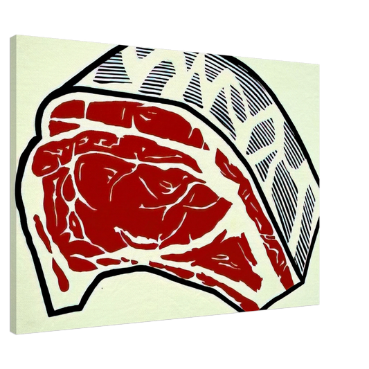 Roy Lichtenstein - STANDING RIB 1962 Canvas - 20x30 cm / 8x12 inches-canvas