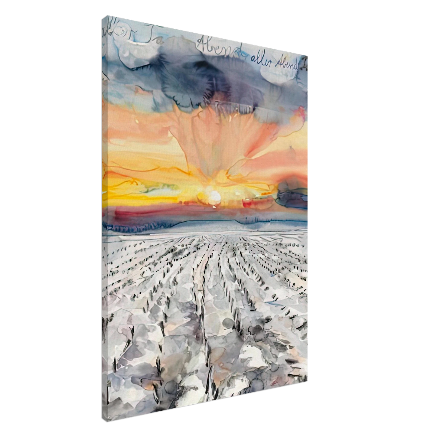 Anselm Kiefer - THE EVENING OF ALL DAYS THE DAY OF ALL EVENINGS 2014 Canvas - 20x30 cm / 8x12 inches-canvas