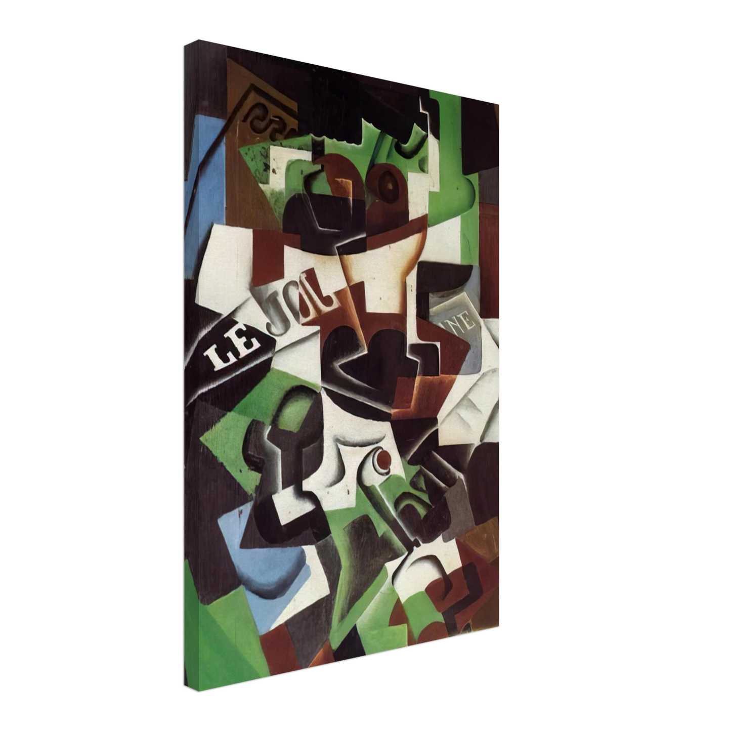 Juan Gris - FRUIT BOWL PIPE AND NEWSPAPER Canvas - 70x100 cm / 28x40 inches-canvas