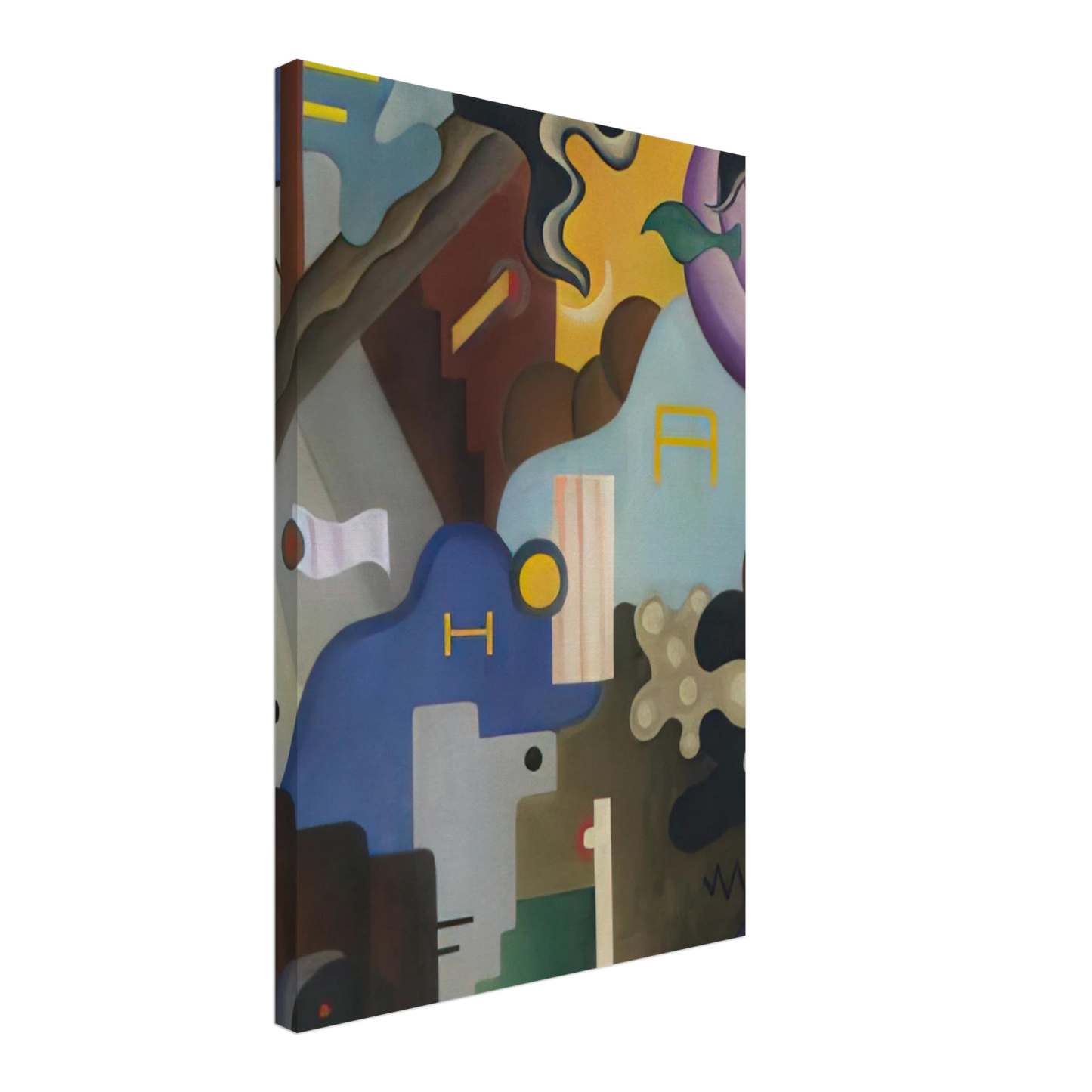 Julius Evola - Composizione futurista - Abstract Art, Dada Canvas - 40x60 cm / 16x24 inches-canvas