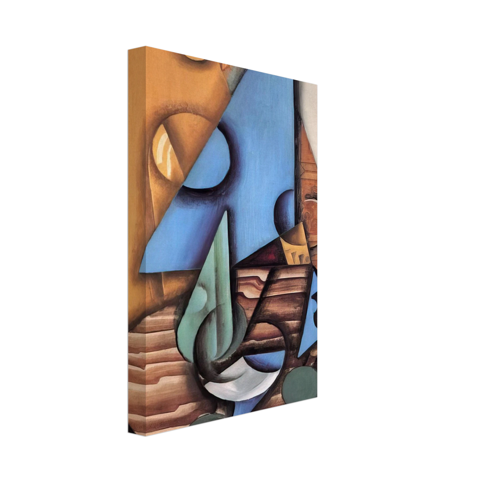 Juan Gris - BOTTLE AND GLASS ON A TABLE 1914 Canvas - 70x100 cm / 28x40 inches-canvas