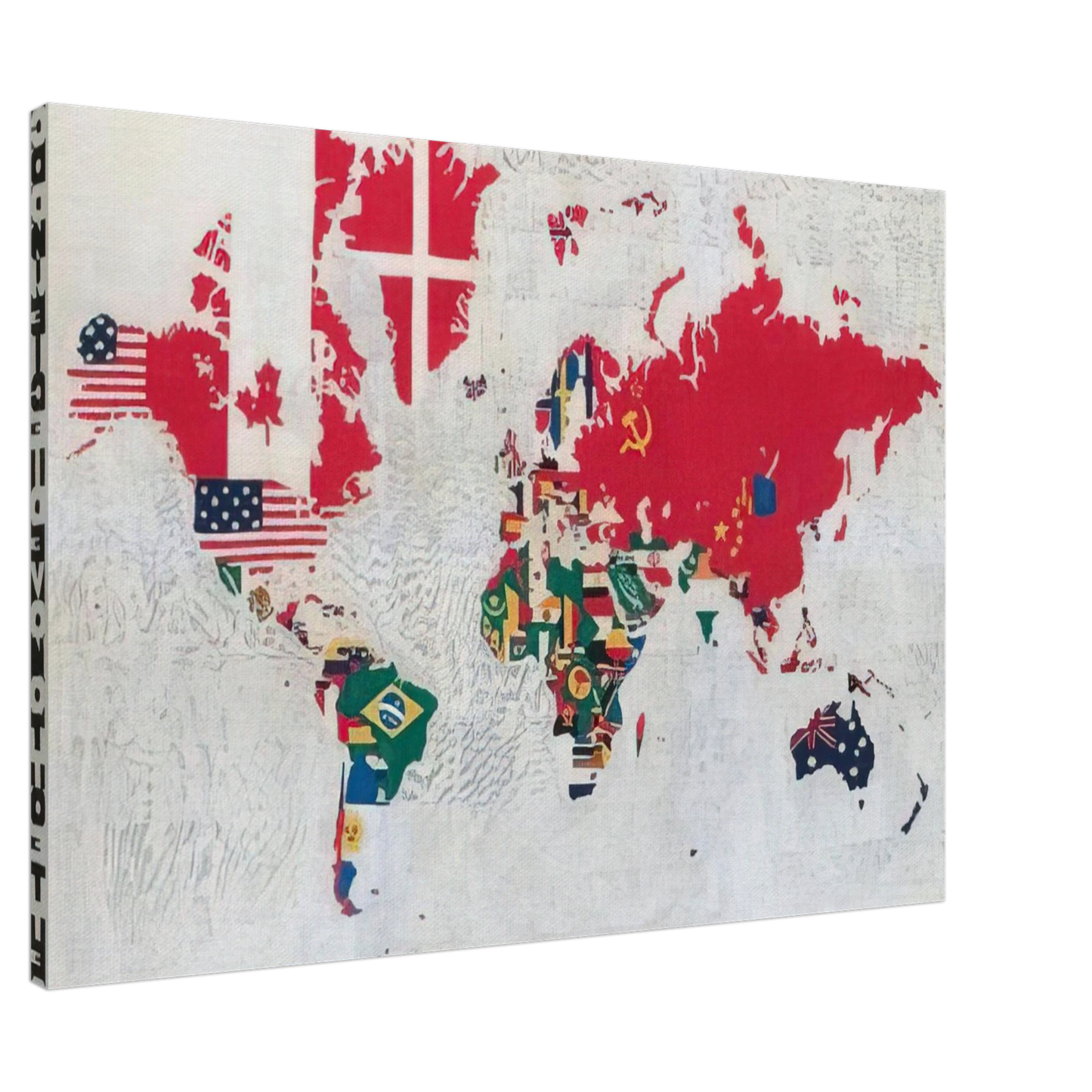 Alighiero Boetti - MAPPA 1983 Canvas - 20x30 cm / 8x12 inches-canvas