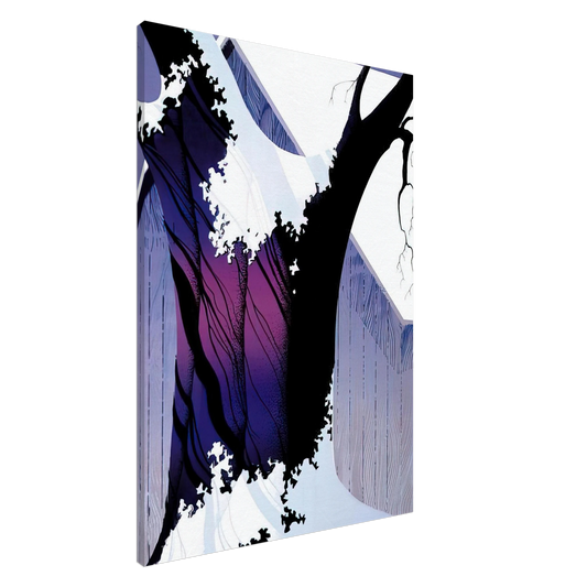 Eyvind Earle - Violet Tree and Barn Canvas - 20x30 cm / 8x12 inches-canvas